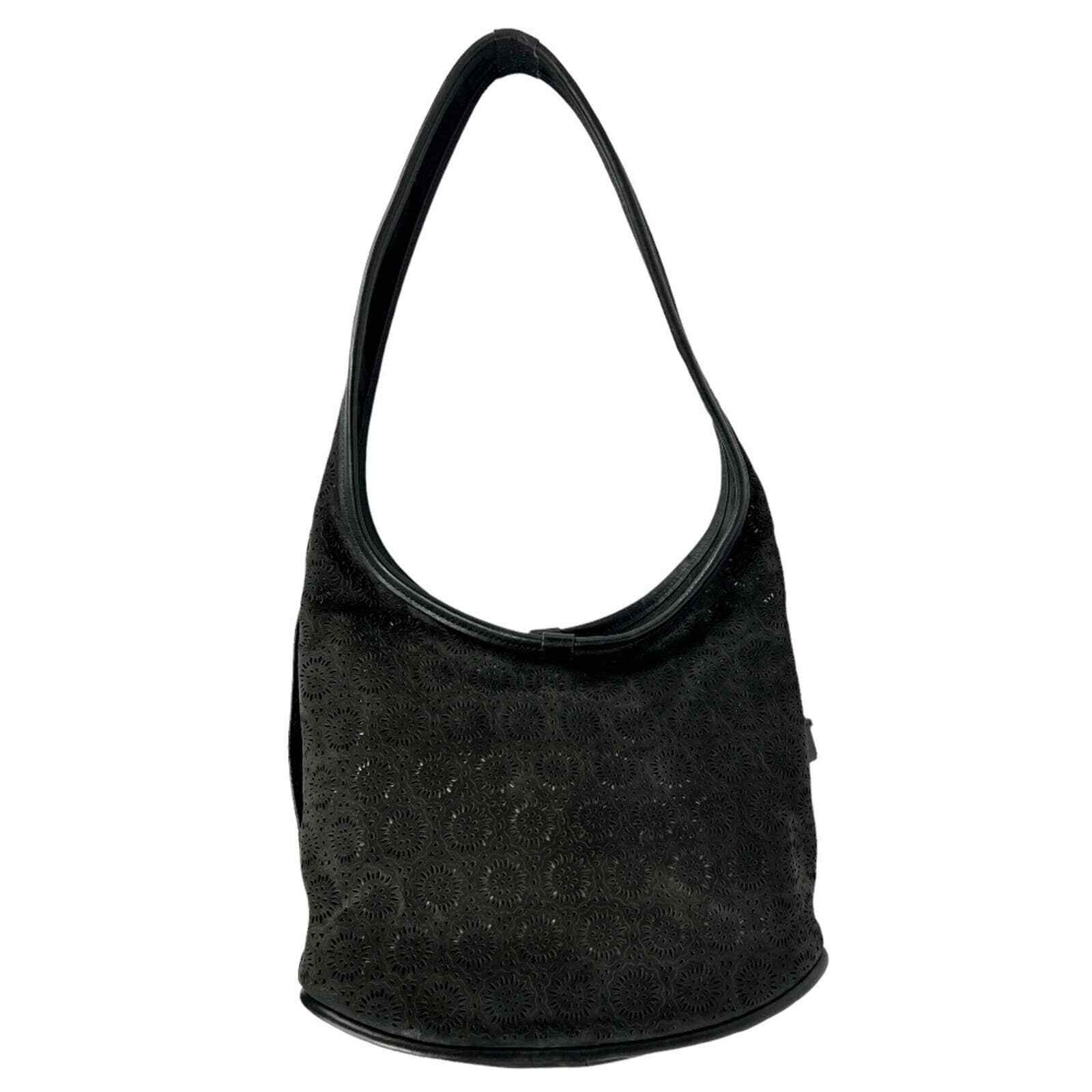 Ugg Black Laser Cut Suede Classic Hobo Bag Gem