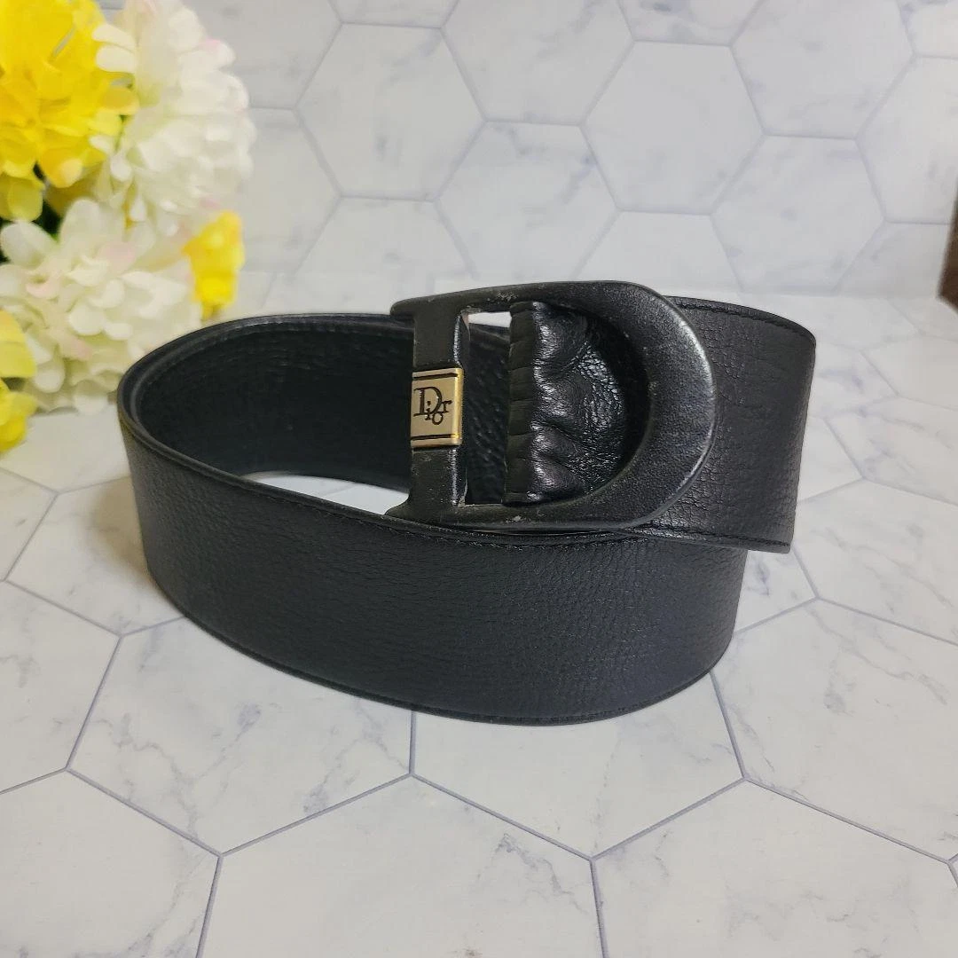 DIOR Logo Mark Black Cute Belt Fashion Accessory for Women
