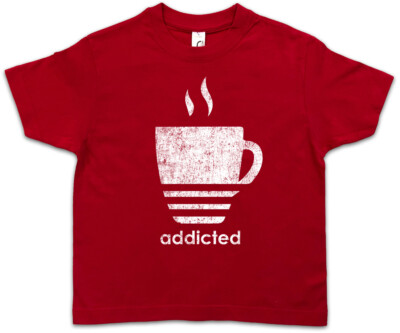 COFFEE ADDICTED Kinder Jungen T-Shirt Love Café Kaffee süchtig Sucht Fun