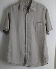 REALLY NICE Men's Vintage J.CREW Sz S Runs Natural LINEN S/S Camp Shirt