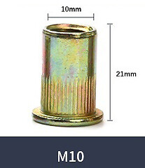 128Pcs M3 M4 M5 M6 M8 M10 M12 Zinc Plated Carbon Steel Rivet Nut Threaded Insert - Picture 10 of 12