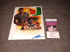 Donald Chaney Jr Signed 8x10 Jsa Miami Hurricanes Custom Edit