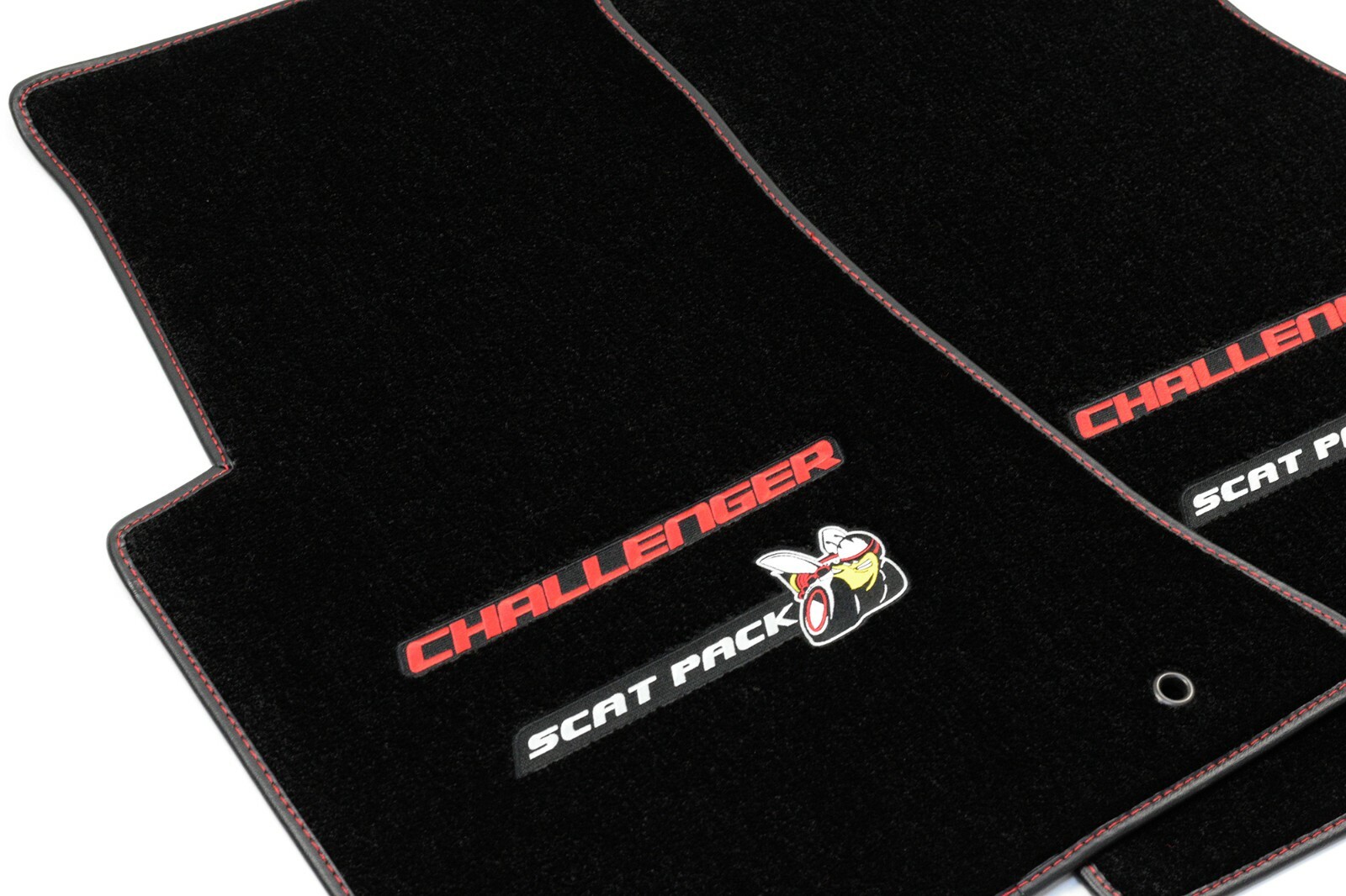 NEW Dodge Challenger SCAT PACK Floor Mats Black Vinyl Red Stitching Premium 32oz eBay
