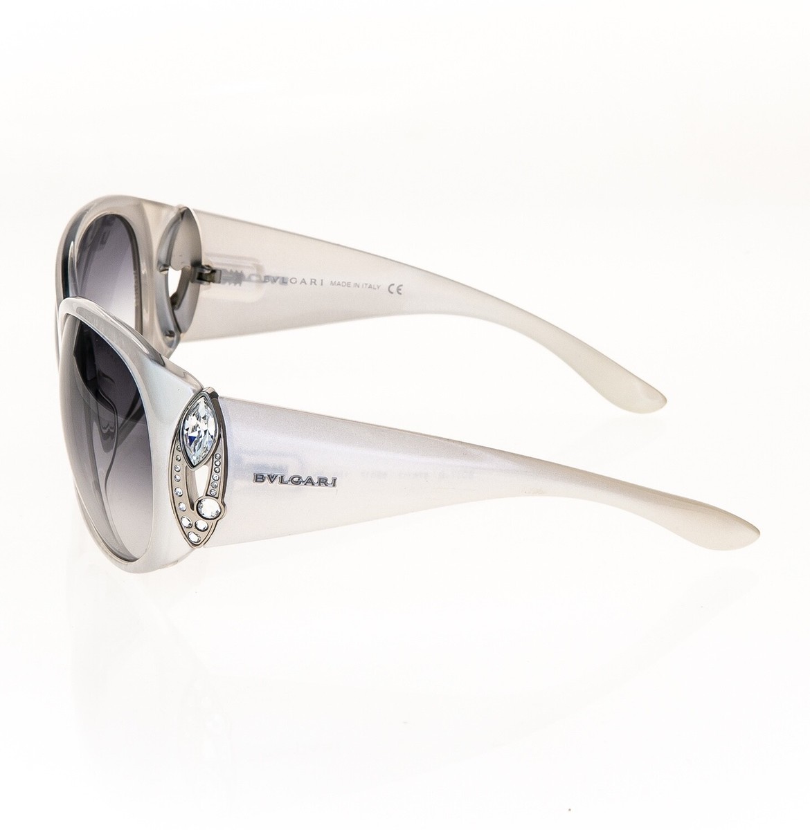 BVLGARI BV8017B Silver Glitter Crystal Jewel Special Oversized
