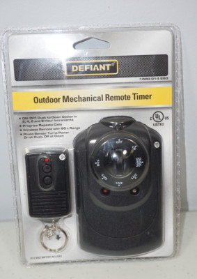 Defiant Remote Control Electrical Timer DEFIANT Outdoor Power Mechanical Timer with Remote and Dusk-Dawn Option ...