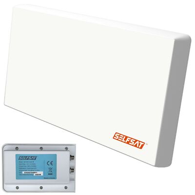 SELFSAT H22D2+ Twin LNB SAT Antennen-Set Flachantenne Multifunktionshalterung