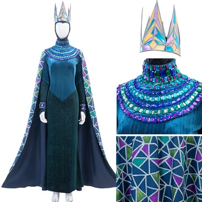 Movie Snow White Evil Queen Cosplay Diamond Dress With Cloak Fancy Costume