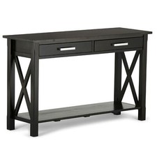 SIMPLIHOME Kitchener SOLID WOOD 47 inch Wide Contemporary Modern Console Sofa