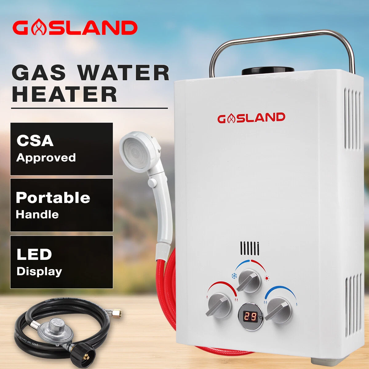 Gasland 6L Tankless Water Heater 1.58GPM On Demand Propane Gas RV Camping  Shower | eBay