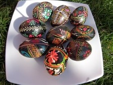  1 Osterei Holz Ei  handbemalt ukrainisch- russisch 