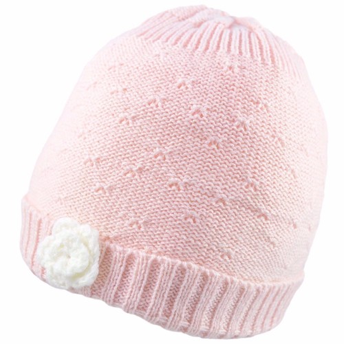 Baby Mädchen Beanie Mütze Kappe mit Blume Winter gestrickt warm Baumwolle Futter 0-6 Monate - Bild 9 von 9