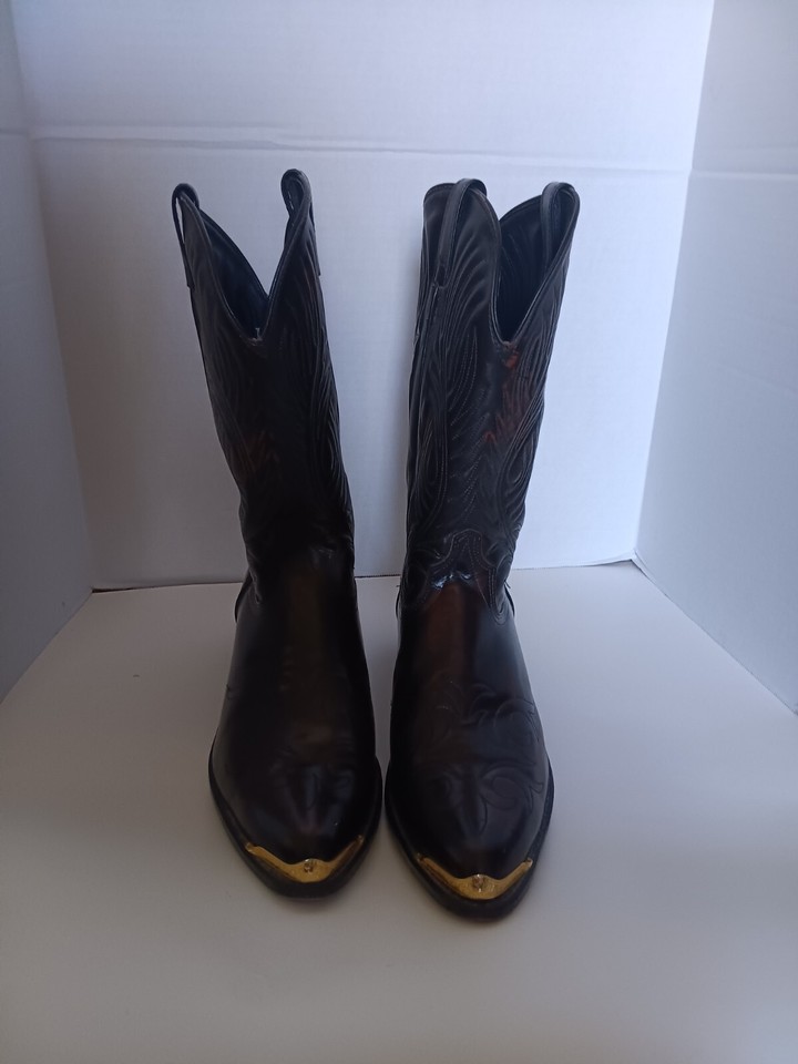 Laredo 2637 Men's Leather Western Cowboy Boots US 11 EE Mid Calf Pull