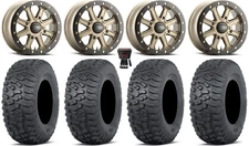 ITP Inertia Bdlk 14" Wheels Br +40mm 28" Terra Hook Tires Kawasaki Teryx Mule