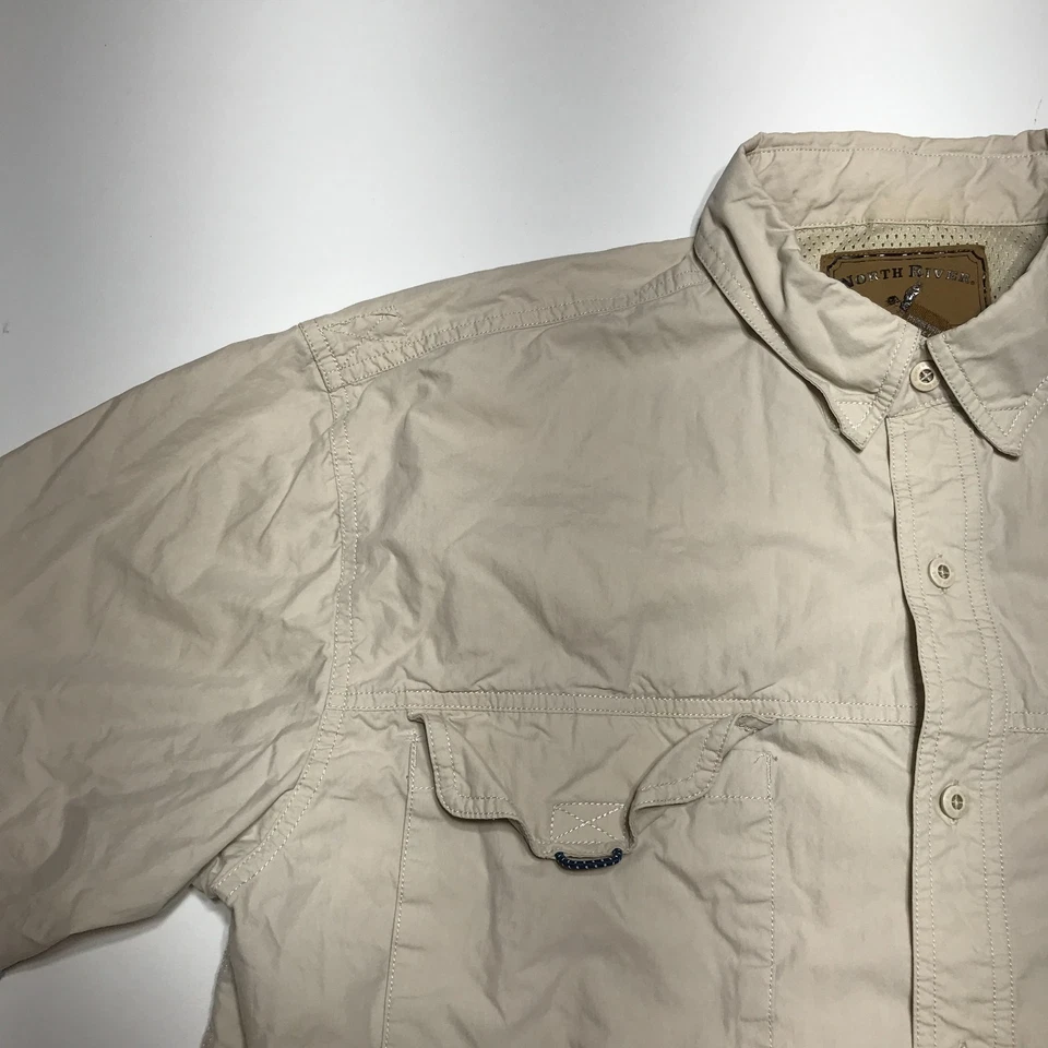 Camisa North River Pesca Senderismo Aire Libre Abotonada Caza Bronceada Utilitaria Para Hombres L Foto 3 de 4