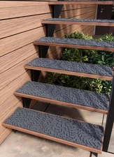 Outdoor Stair Treads Non-Slip 42”x10” (6-Pack) – 42" X 10", Grey 