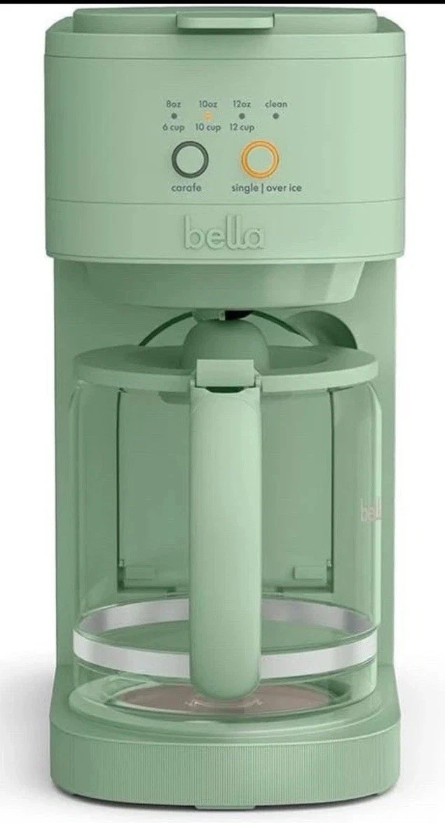 BELLA VersaBrew 2-in1 Coffee Maker, K-Cup compatible, Brew 3 12 Cup, Seaglass OH