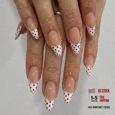 Almond Polka Dot Press on Nails - Medium Almond Polka Dot Press on Nails9