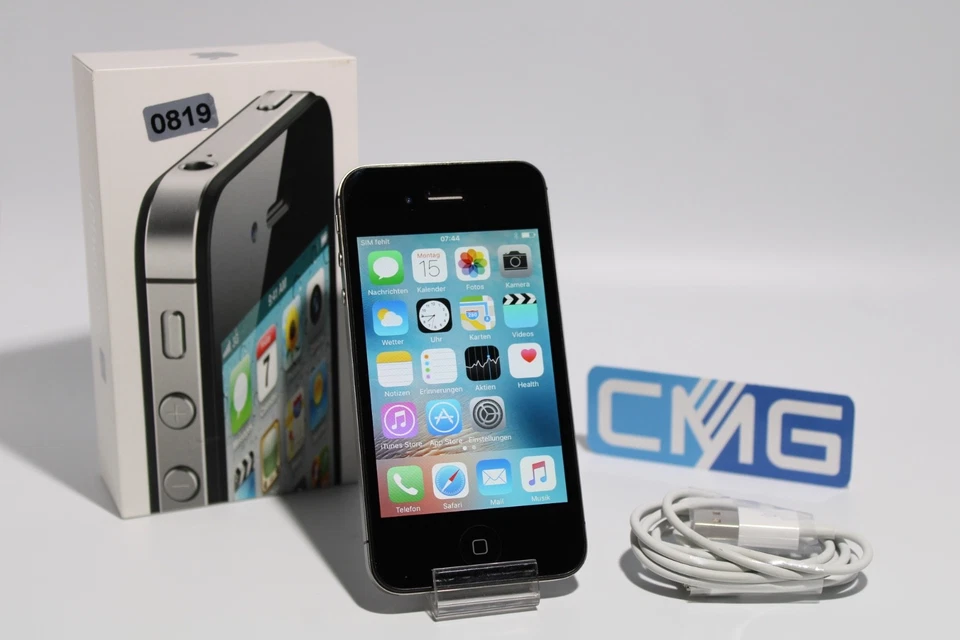 Apple iPhone 4s - 32 GB - Schwarz (Ohne Simlock) A1387 (CDMA + GSM) 2011 TOP - Bild 1 von 4