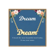 Custom Name Necklace, Dream Name Plate Pendant Necklace Pre Gifts, Charm Necklac