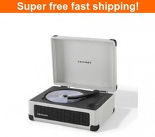 Crosley CR3505DP Cruiser Portable CD Player Retro Bluetooth Speakers, White -NEW
