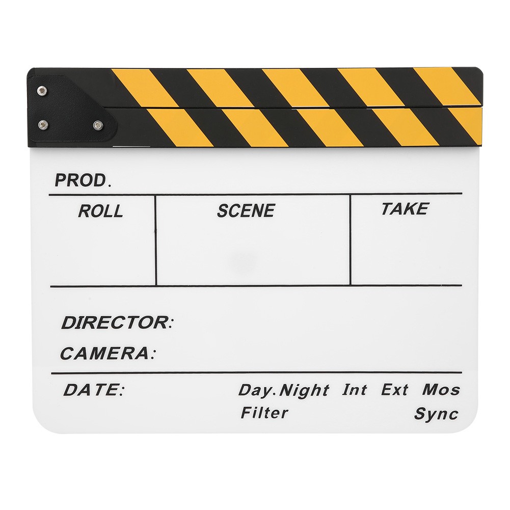 30x25CM Clapperboard Acrylic Movie Director Board Tool For Video Production For