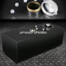15 GALLON/57L TOP-FEED BLACK ALUMINUM RACING FUEL CELL GAS TANK+CAP+LEVEL SENDER