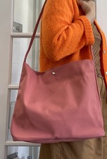 Casual Coral Tote Bag Large Shoulder Bag Minimalist Canvas Handbag