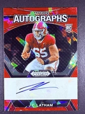 2024 Panini Prizm #DPA-JLM J.C. Latham Red Ice RC Rookie Alabama Auto