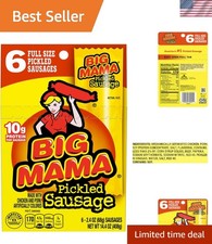 Savory Big Mama Pickled Sausages 2.4 oz - Convenient Ready-to-Eat Snack Pack