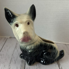 Vintage Scottish Terrier Dog 6" Planter Pottery Figurine Hand Painted