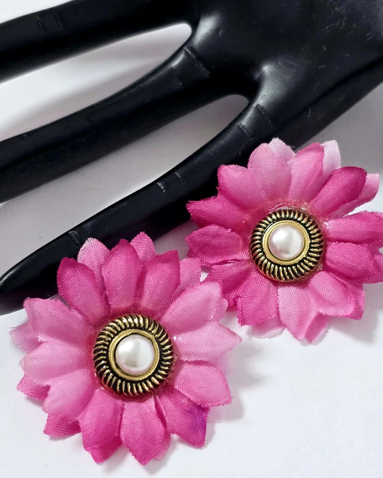 Margeriten Ohrclips Blumen Ohrringe - Bild 4 von 4