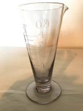 Conical Glass Measuring Cup Beaker Vintage Chemist Apothecary