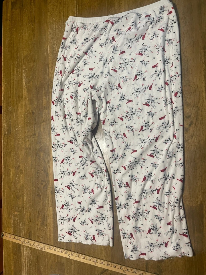 Secret Treasures PJ Set, Women's Large, Red White Black, Button Up Shirt & Pants - Image 4 of 4