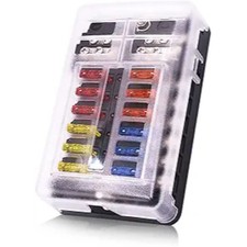 12 Way 12V Blade Fuse Block, 12 Circuit ATC/ATO Fuse Box Holder with LED Indicat