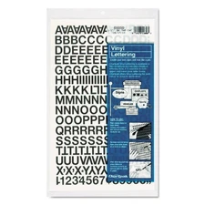 Chartpak® Press-On Vinyl Letters & Numbers, Self Adhesive, Black, 1/2"h, 201/Pac