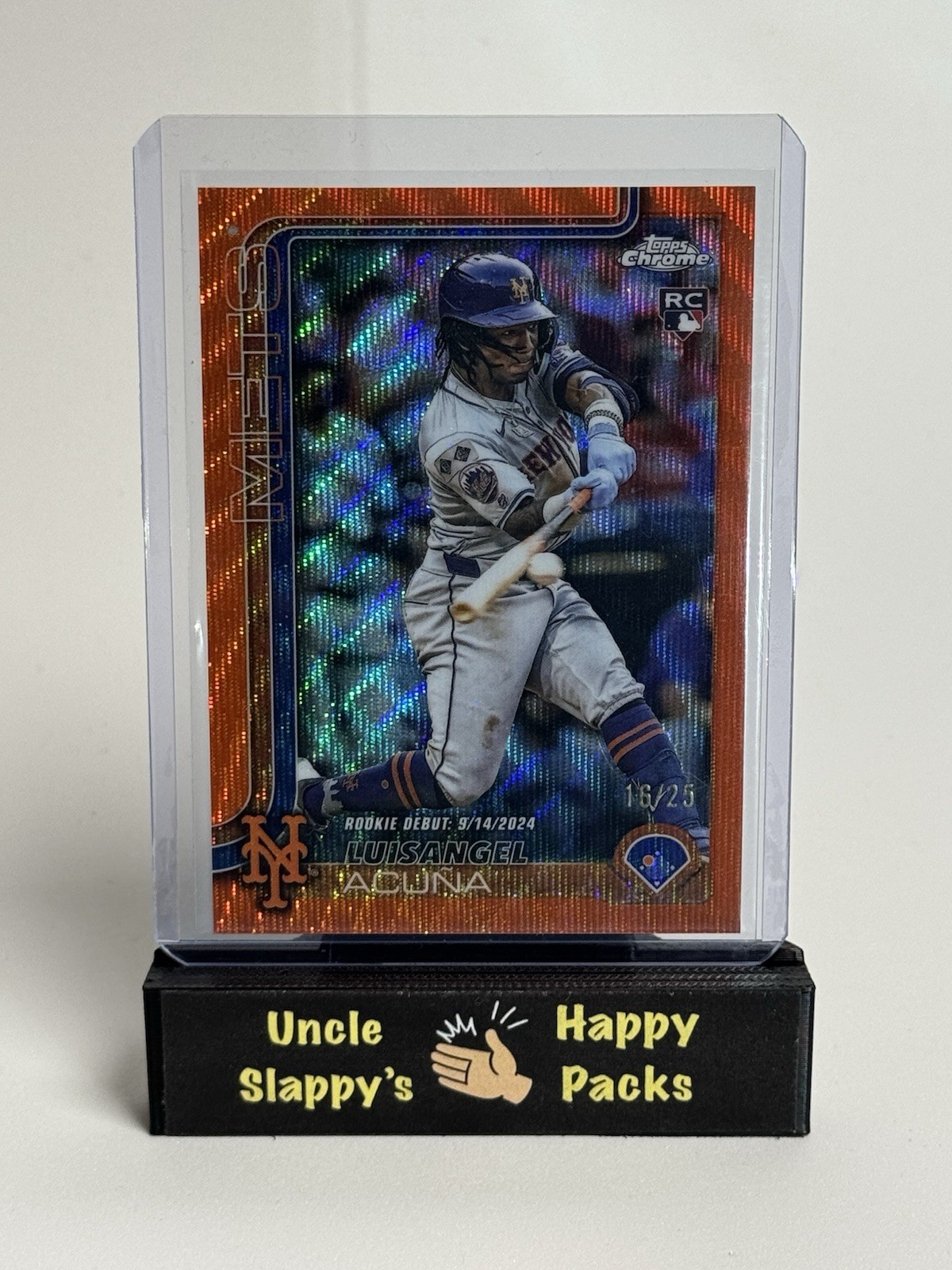 2025 Topps Chrome Update Luisangel Acuna Rookie Debut RC Orange Wave 🔥16/25🔥