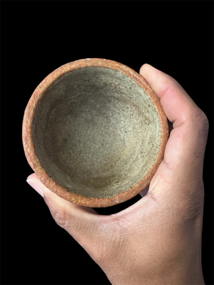 Q1257: Japanese Old Bizen-ware Youhen pattern Katakuchi TEA BOWL Chawan - Image 3 of 4