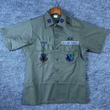 Vintage Military Utility Shirt Durable Press OG 507 Medium Short Sleeve