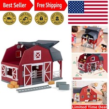 Creative 20-Piece Animal Barn Playset for Toddlers - Foldable Roof  Accessories
