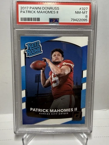 PATRICK MAHOMES II Rated Rookie Card PSA 8 2017 Panini Donruss #327 KC Chiefs