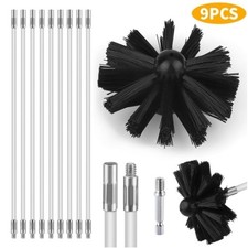 Dryer Vent Cleaning Kit Flexible Remove Chimney Lint Dust Debris Brush Head 9Pcs