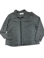 Liz Claiborne Woman Tweed Zip Front Jacket SZ 2X