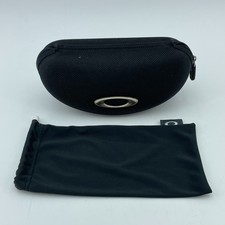 OAKLEY Sunglasses Hard Case Black Zippered Protective Storage with Pouch 7x3