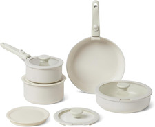 Pentole Impilabili Antiaderenti in Ceramica Con Manici Rimovibili, Set Di 11 Pez