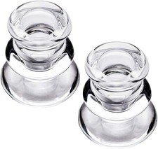 Clear Glass Candlestick Holders, Set of 2 Taper Candle Holders for 2,