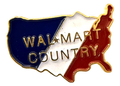 Walmart Country Pin Red White & Blue Shape of USA Associate Pins Lapel Vest