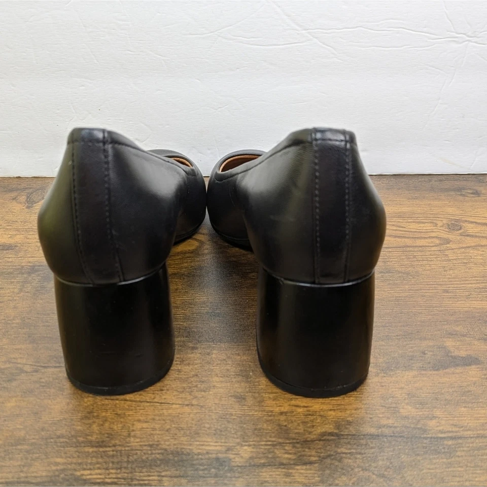 Zapatos de salón Vionic Carmel 12 cuero napa negro tacones negros zapatos trabajo oficina ropa Foto 3 de 4