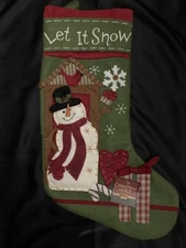 Felt 3D Snowman Christmas Stocking Holiday Cracker Barrel Brand New