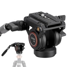 H8 Video Tripod Fluid Head, Metal Heavy Duty Drag Pan Head with 60 mm Flate B...