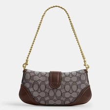 COACH CAN45 Soho Bag 25 In Signature Jacquard Oak Maple Brass Outlet NWT